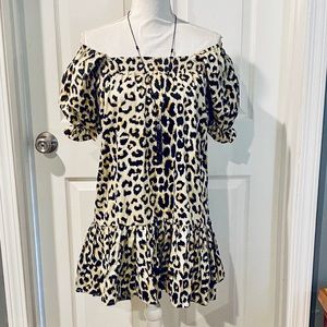 PRIORITIES Leopard Off Shoulder Top NWT